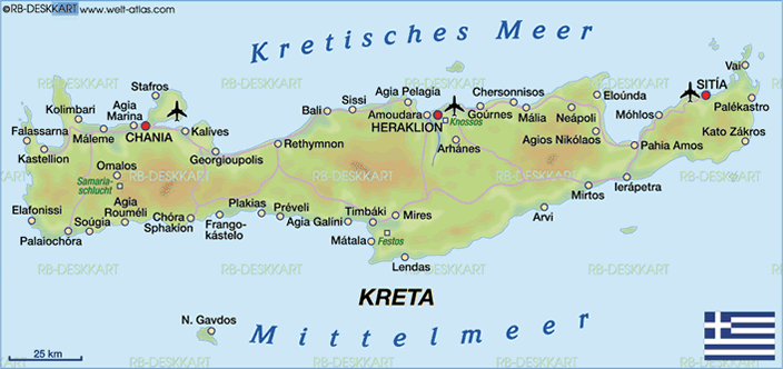 Map of Crete